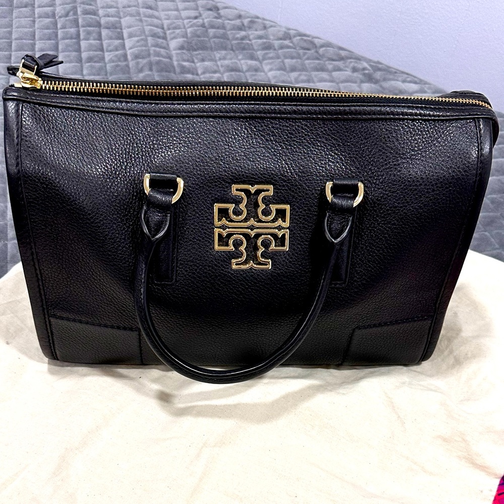 Tory Burch Britten satchel in black leather